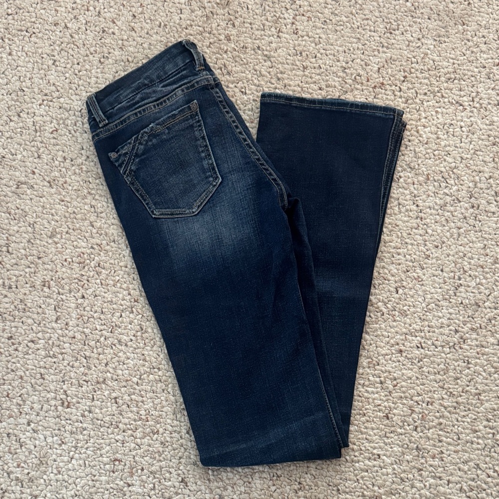 Women's Straight Leg Jeans - Dark Blue